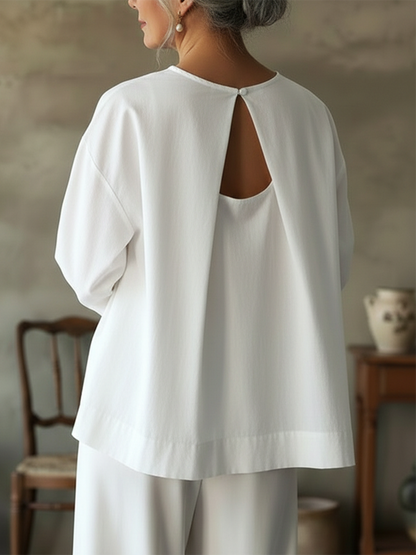 📦📦Elegant Backless Design 100% Cotton Shirt Top