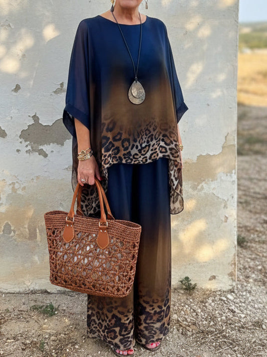 📦📦Buy 2 PCS for free shipping🔥Elegant And Cozy Leopard Print Top And Pants Two-piece Set