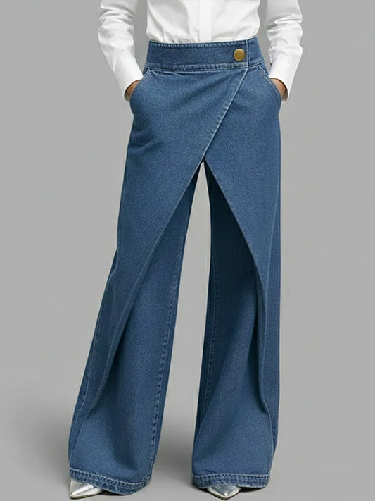 📦📦Women's High-waisted Casual Loose-fitting Wide-leg Jeans
