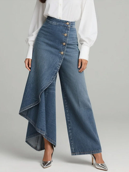 💝💝Women's High-waisted Relaxed Fit Wide-leg Jeans With A Stylish Design.