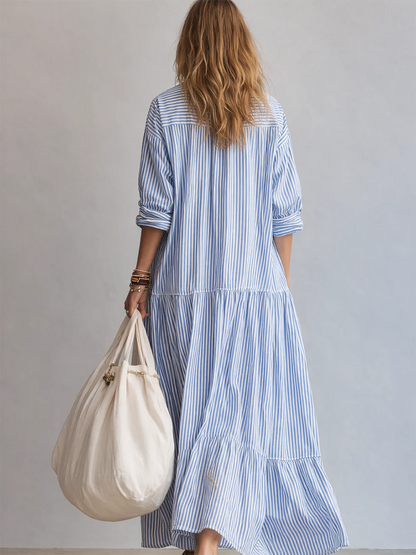 📦📦Buy 2 PCS for free shipping🔥Women's Casual Striped Loose-fitting Dress