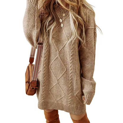 🤩🤩Time-Limited Special⏰Trendy Cable-Knit Loose-Fit Sweater Dress