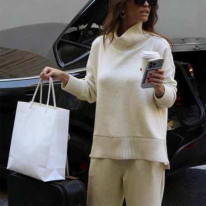 🤩🤩2026 New Arrivals 50% OFF💥High-Neck Side-Zip Sweatshirt & Pants Set 👚👖