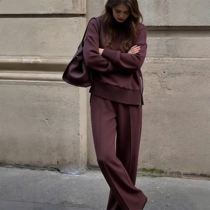 🤩🤩2026 New Arrivals 50% OFF💥High-Neck Side-Zip Sweatshirt & Pants Set 👚👖