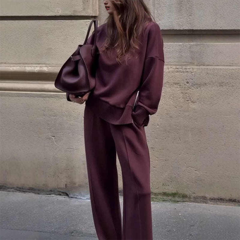 🤩🤩2026 New Arrivals 50% OFF💥High-Neck Side-Zip Sweatshirt & Pants Set 👚👖