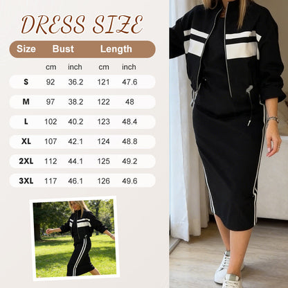 🤩🤩Time-Limited Special⏰Women's Stand Collar Jacket & Dress Set