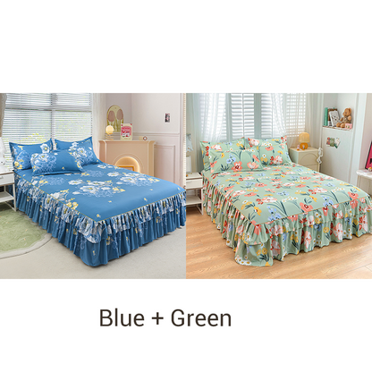 🤩🤩Limited-time 50% off⏰3-Piece Ruffled Bed Skirt Set🛏️