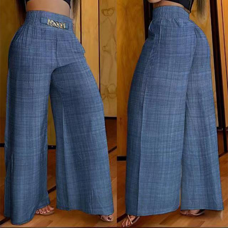 🤩🤩Time-Limited Special⏰Women's High-Waist Wide-Leg Trousers with Belt Accent