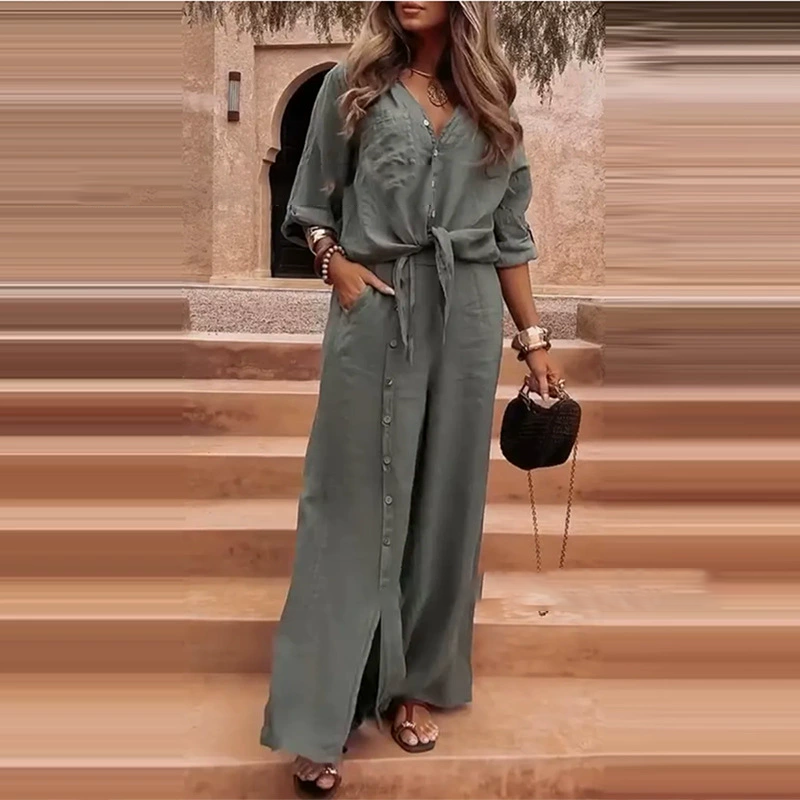 🤩🤩Up to 50% off⏰Women's Elegant Solid Color 2-Piece Set