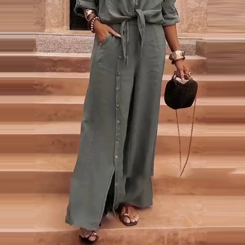 🤩🤩Up to 50% off⏰Women's Elegant Solid Color 2-Piece Set